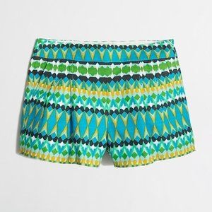 J.Crew Linen Pleat Print Shorts Size 0